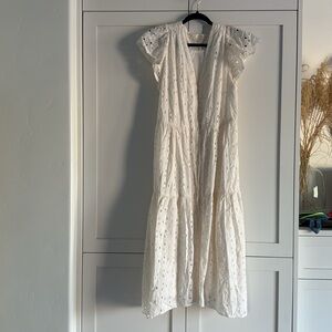 Trovata Kristi Daisy Eyelet Dress in Off white